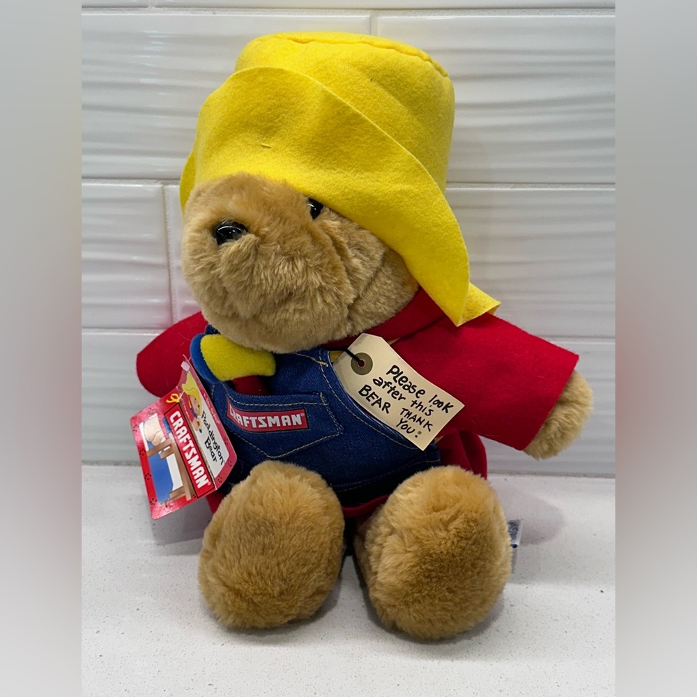 Vintage 1997 Paddington Bear Sears Craftsman Plush With Tags Collectible